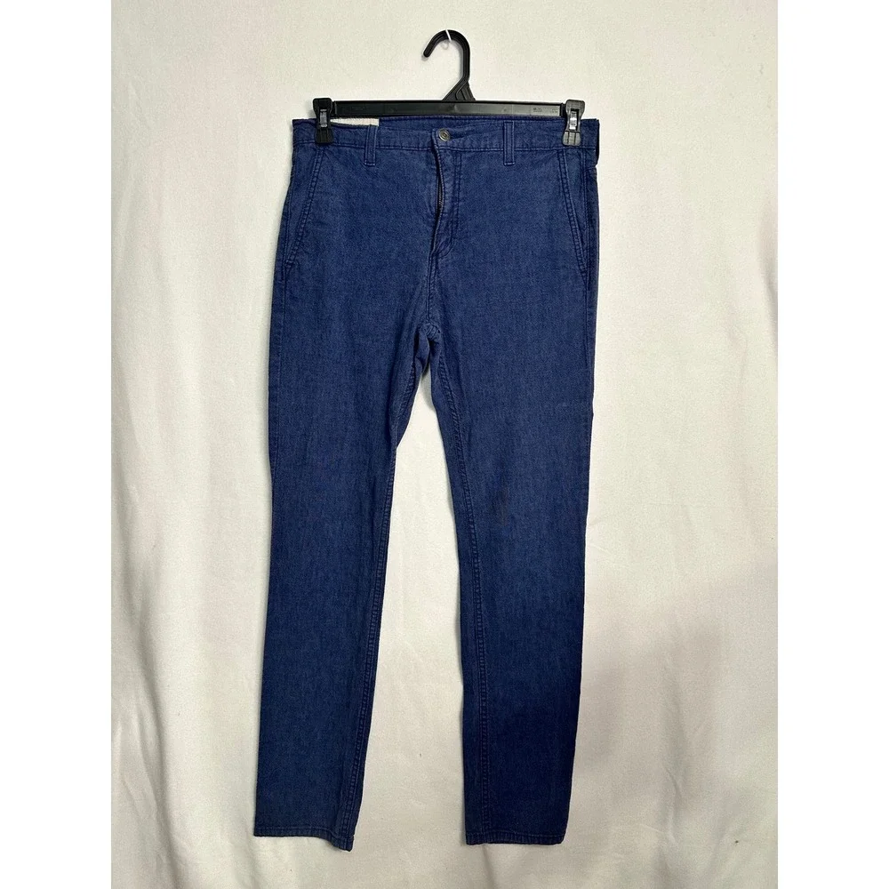Levis Mens Slim Fit‎ Blue Textured Trousers Pants 31x32 511 Style Zip Fly